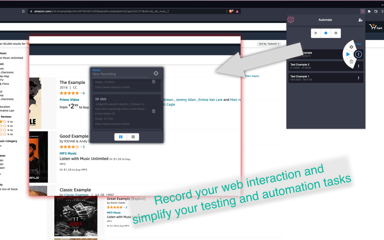 AuTomato - Easy E2E tests and web automation chrome谷歌浏览器插件_扩展第3张截图