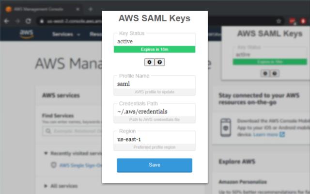 AWS SAML Keys chrome谷歌浏览器插件_扩展第1张截图