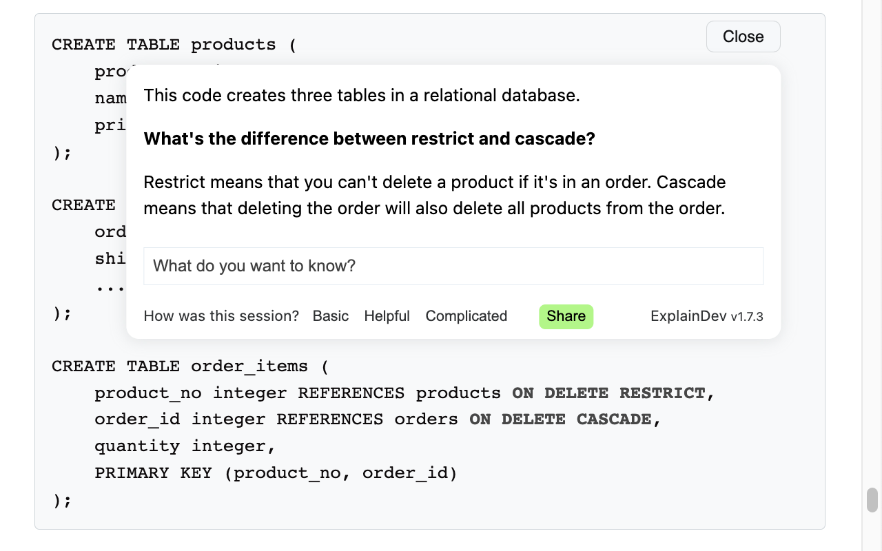 ExplainDev: Explains code on your browser chrome谷歌浏览器插件_扩展第4张截图