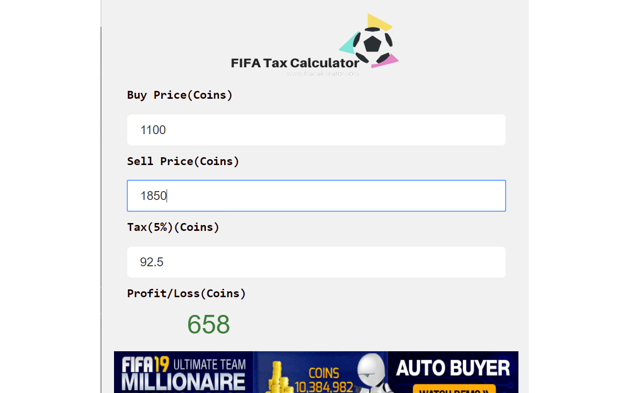 FIFA 19 Calculator chrome谷歌浏览器插件_扩展第1张截图