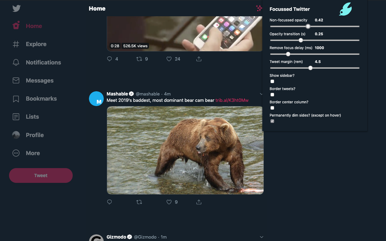 Focussed Twitter chrome谷歌浏览器插件_扩展第1张截图