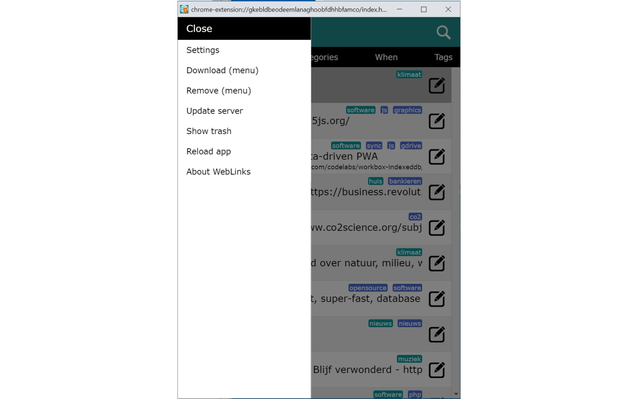 WebLinks Ext chrome谷歌浏览器插件_扩展第2张截图