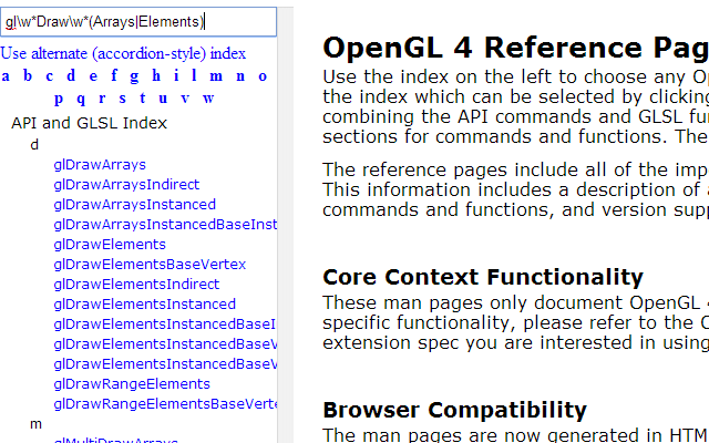 OpenGL Documentation Search chrome谷歌浏览器插件_扩展第2张截图