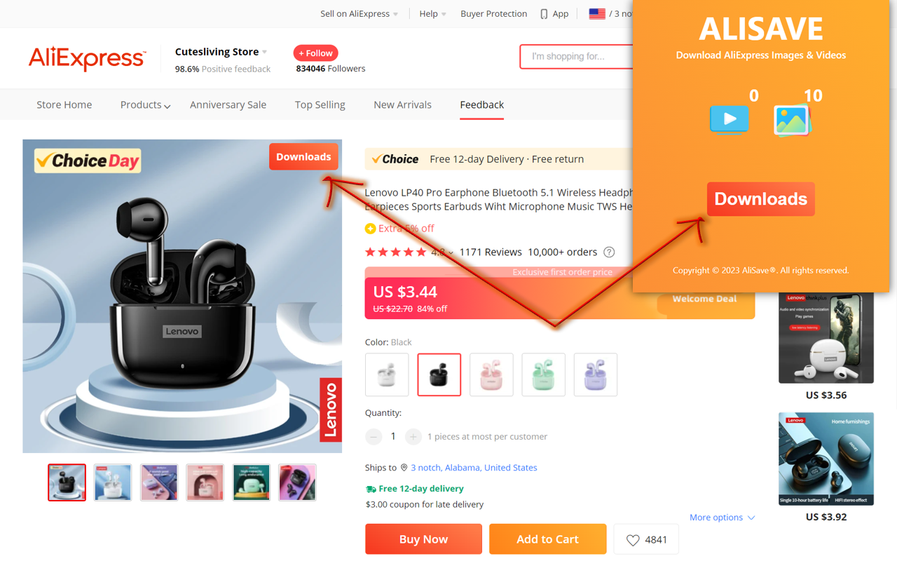 AliSave - Download AliExpress Images & Videos chrome谷歌浏览器插件_扩展第10张截图