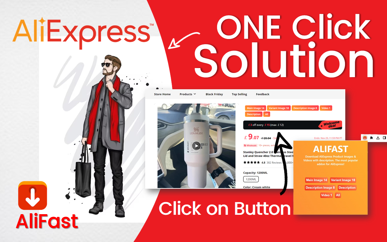 AliFast - Download AliExpress Images & Videos chrome谷歌浏览器插件_扩展第1张截图