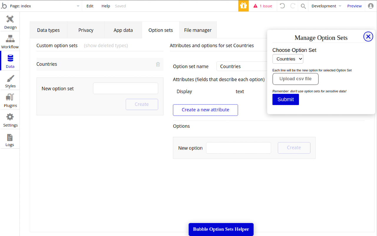 Bubble Option Sets Helper chrome谷歌浏览器插件_扩展第1张截图