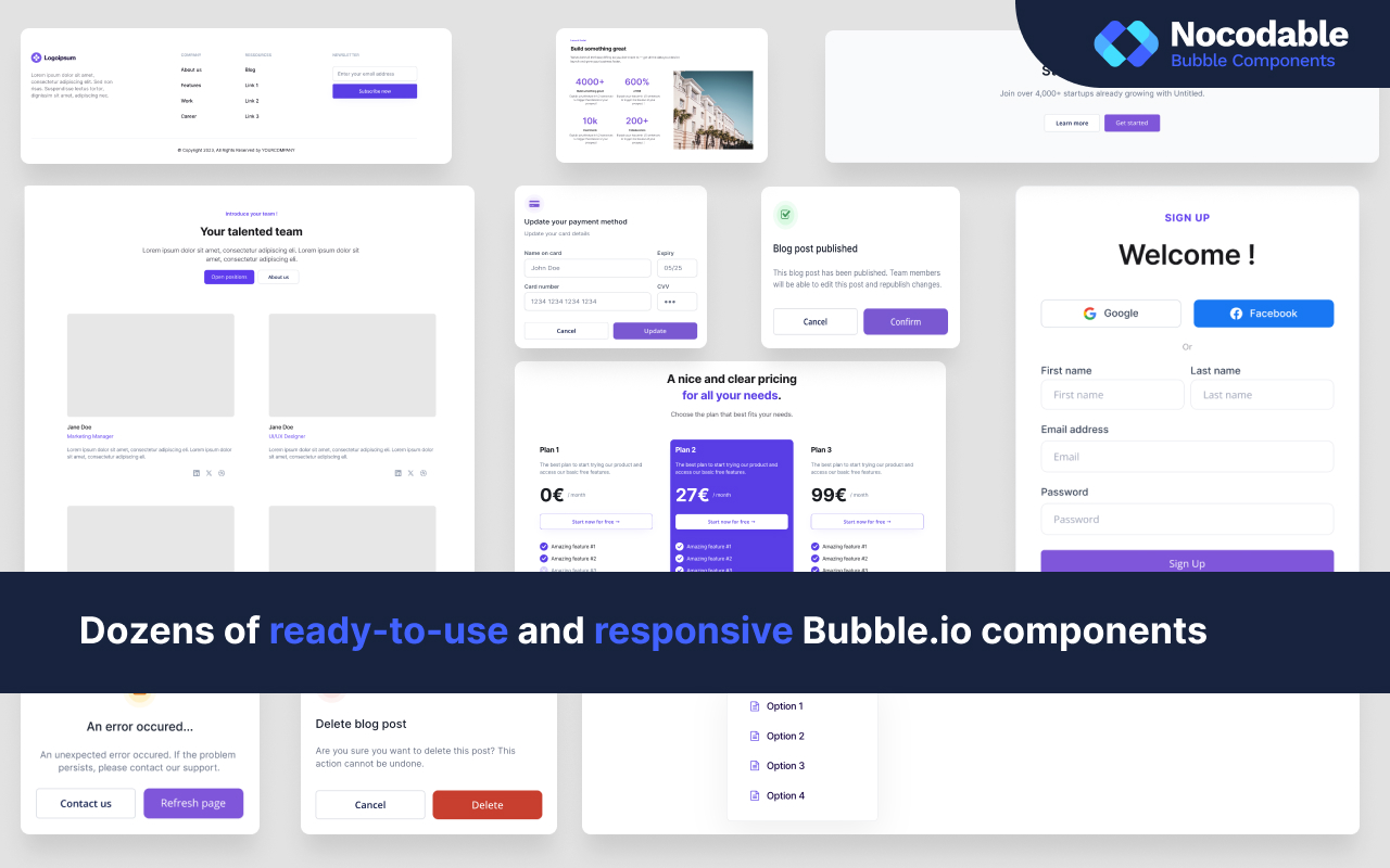 Nocodable - Components Library for Bubble.io chrome谷歌浏览器插件_扩展第5张截图