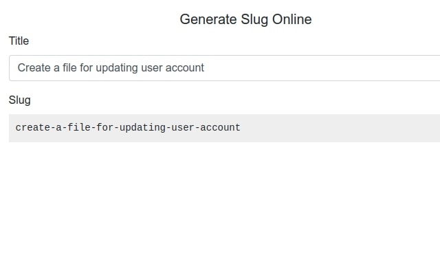 Generate Slug Online chrome谷歌浏览器插件_扩展第1张截图