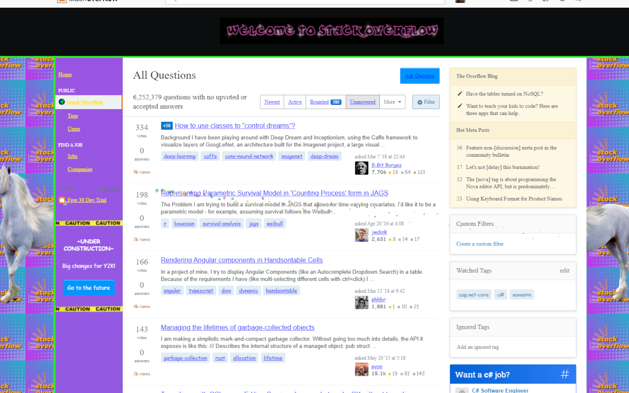 StackOverflow that 90's Theme chrome谷歌浏览器插件_扩展第1张截图