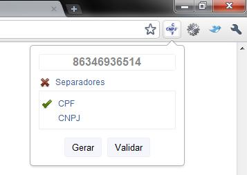 Gerador e Validador de CPF/CNPJ chrome谷歌浏览器插件_扩展第3张截图