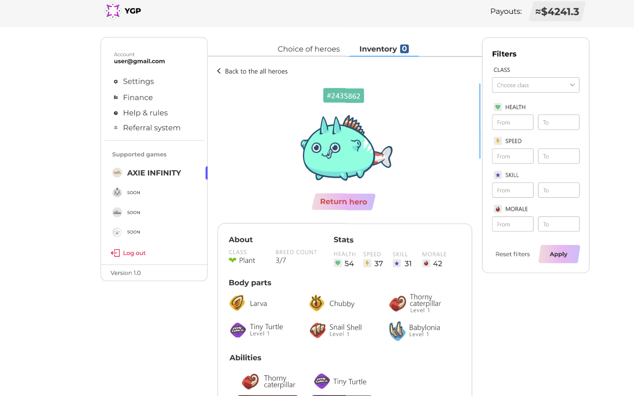 Yield Gaming Platform Axie extension chrome谷歌浏览器插件_扩展第3张截图