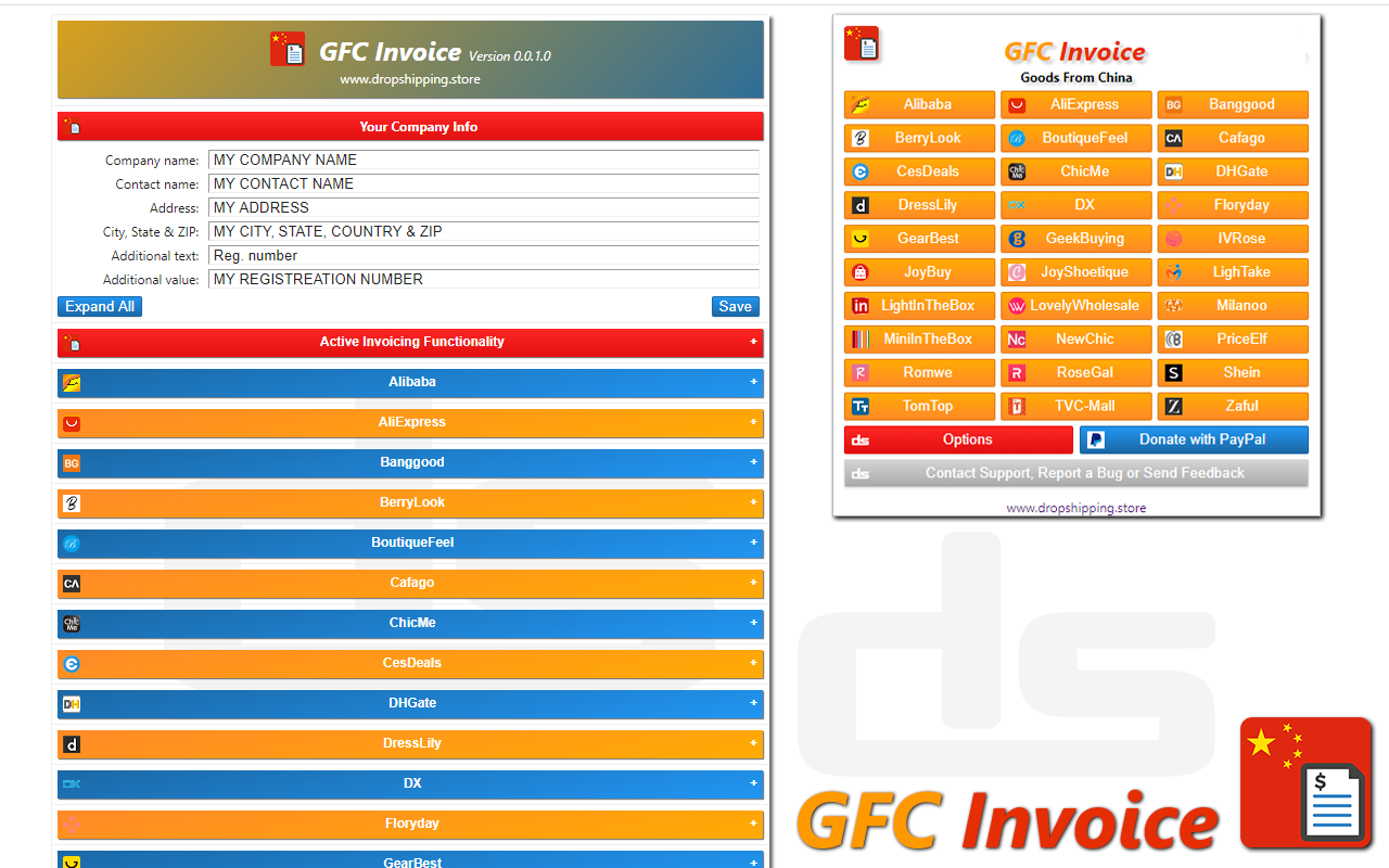 GFC Invoice chrome谷歌浏览器插件_扩展第3张截图