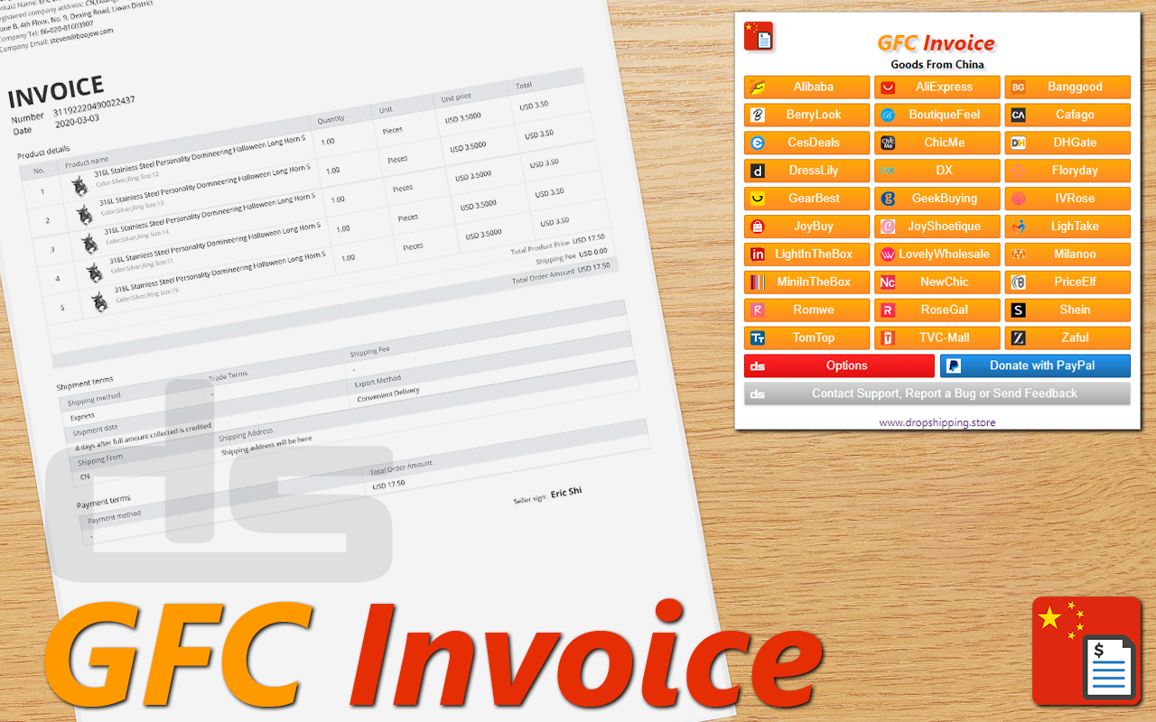 GFC Invoice chrome谷歌浏览器插件_扩展第4张截图