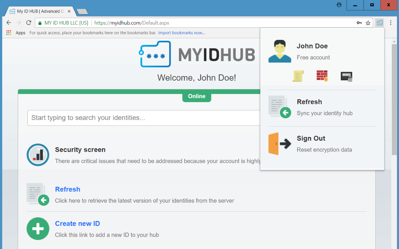 My ID HUB : Advanced Online Password Manager chrome谷歌浏览器插件_扩展第3张截图