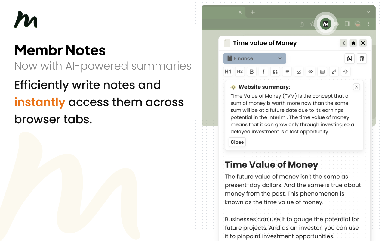 Membr: Effortless & Secure Note-taking chrome谷歌浏览器插件_扩展第4张截图