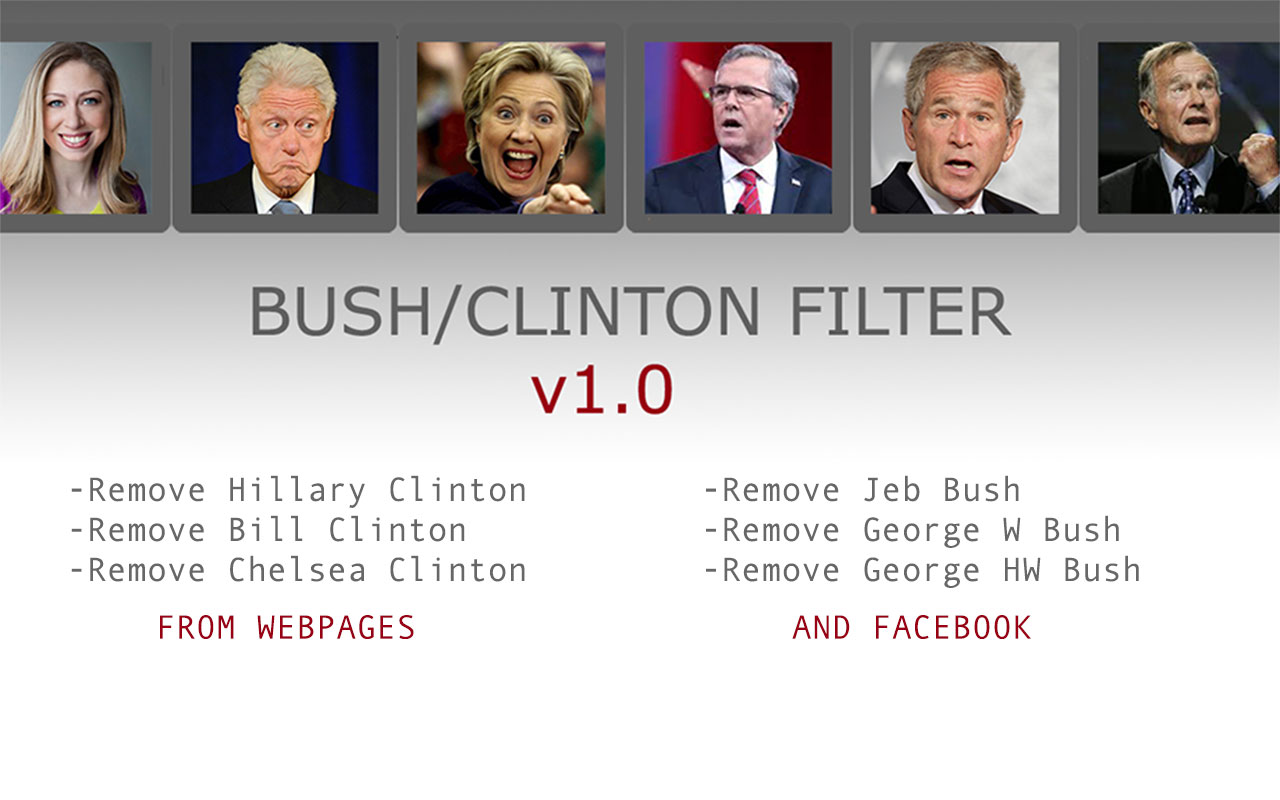 Hillary Filter & Jeb Filter: All In 1 chrome谷歌浏览器插件_扩展第1张截图