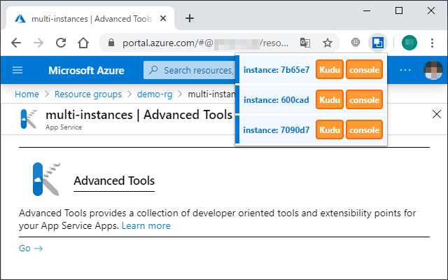 Instance selector for Azure App Service Kudu chrome谷歌浏览器插件_扩展第1张截图