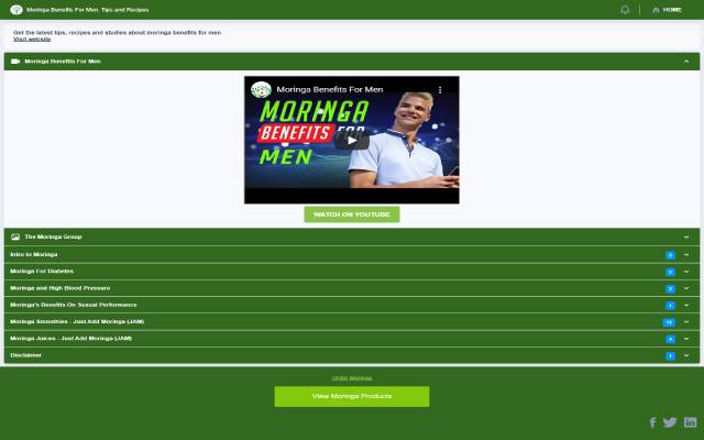 Moringa Benefits For Men. Tips and Recipes chrome谷歌浏览器插件_扩展第2张截图