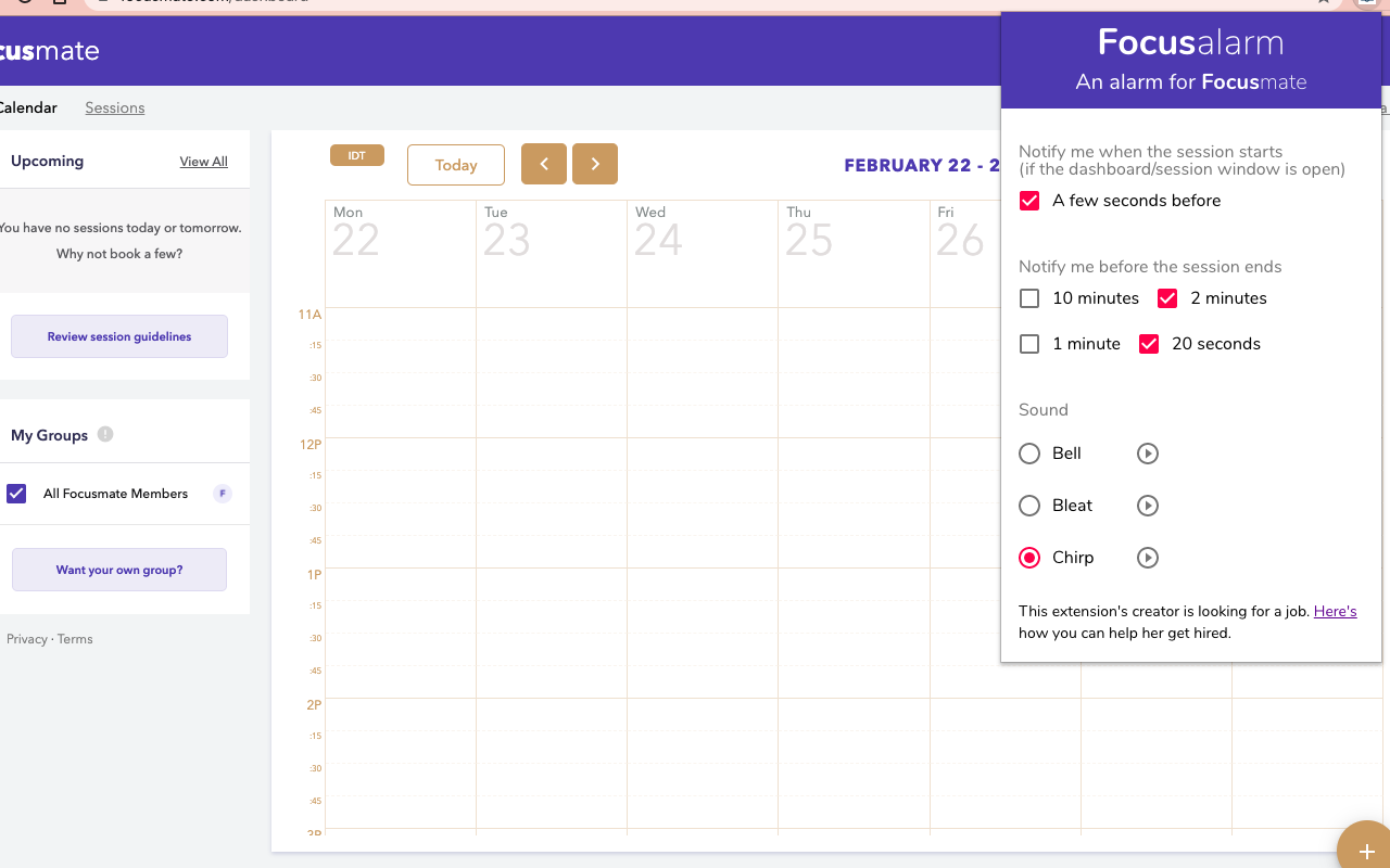 Focusalarm chrome谷歌浏览器插件_扩展第1张截图