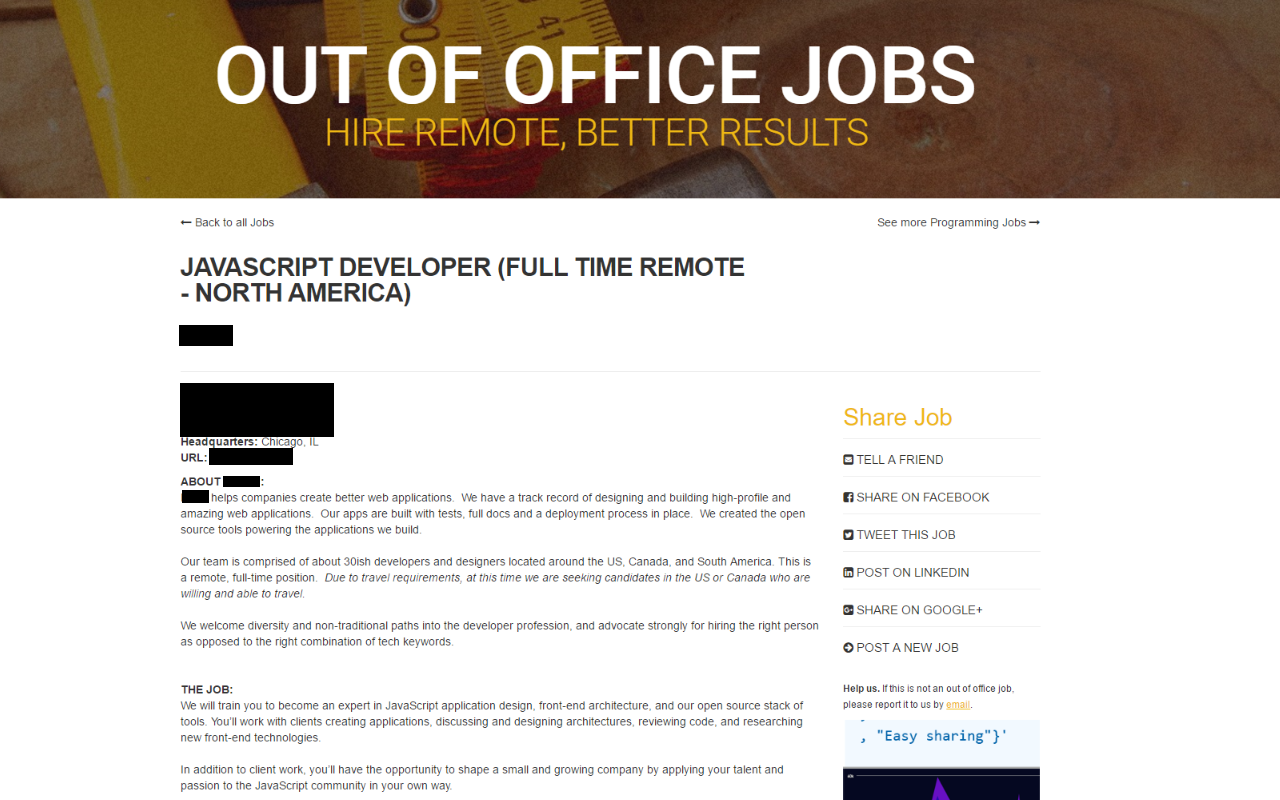 Out Of Office Jobs chrome谷歌浏览器插件_扩展第1张截图