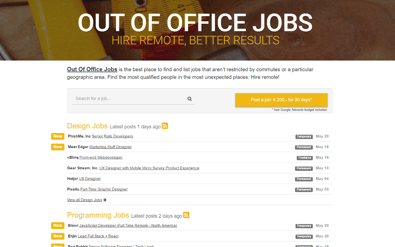 Out Of Office Jobs chrome谷歌浏览器插件_扩展第2张截图