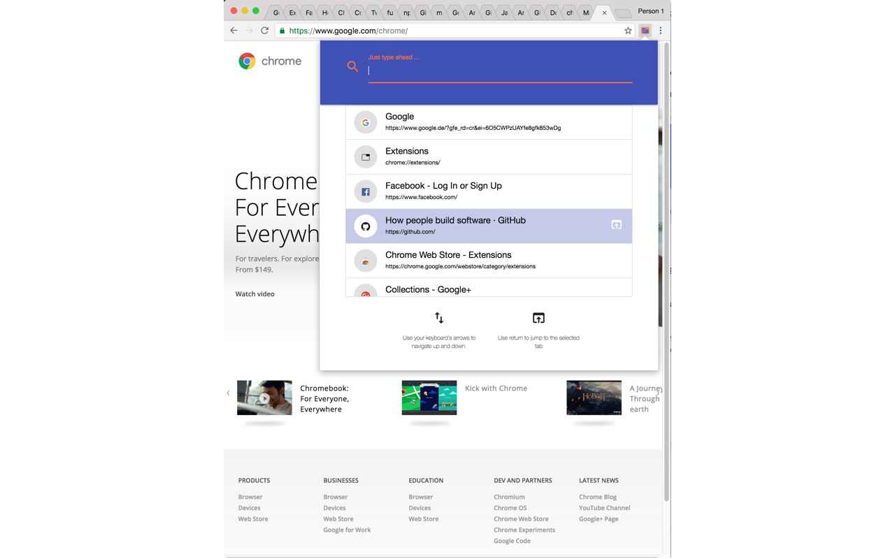 Find That Tab chrome谷歌浏览器插件_扩展第3张截图