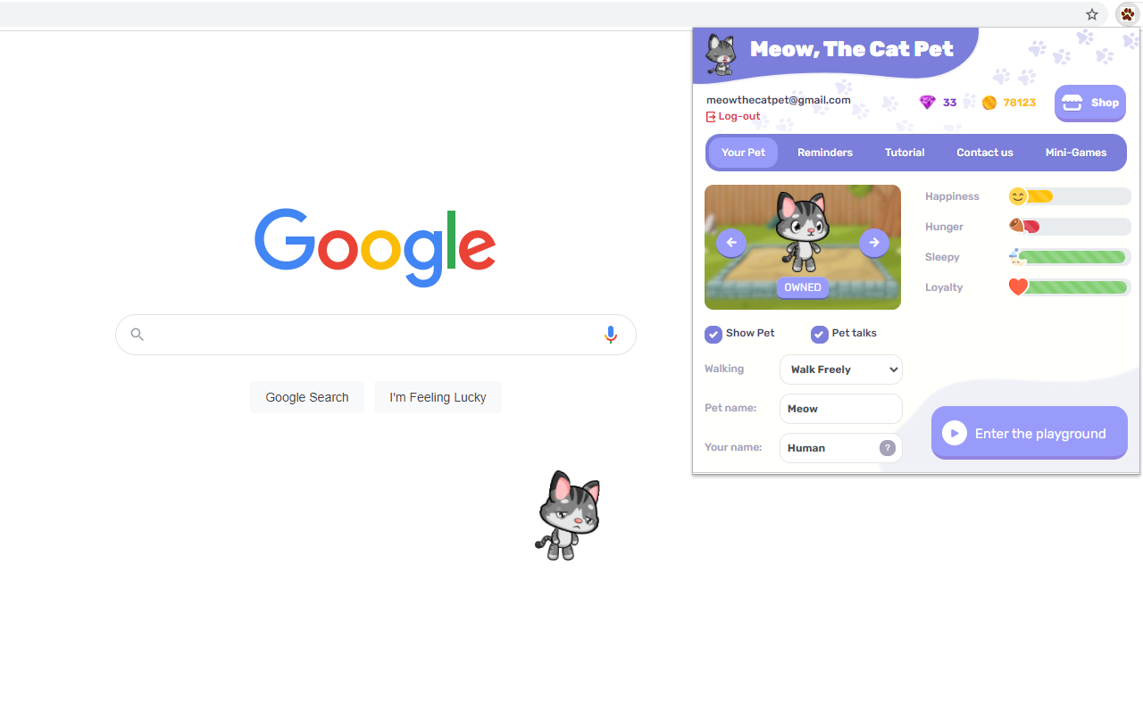 Meow, The Cat Pet chrome谷歌浏览器插件_扩展第1张截图