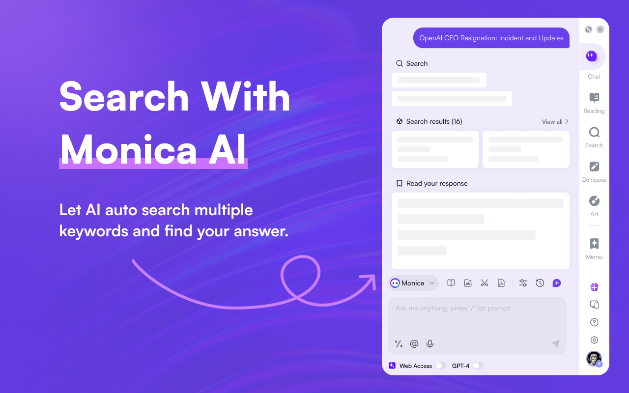Monica - Your AI Copilot powered by ChatGPT4 chrome谷歌浏览器插件_扩展第10张截图