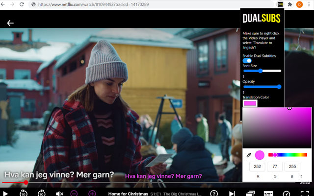 Dual Subtitles for Netflix chrome谷歌浏览器插件_扩展第2张截图