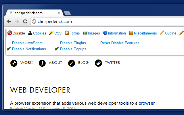 Web Developer chrome谷歌浏览器插件_扩展第4张截图
