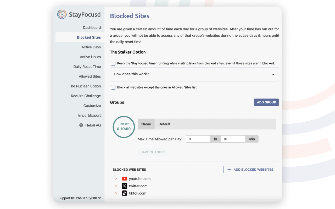 StayFocusd - Block Distracting Websites chrome谷歌浏览器插件_扩展第10张截图