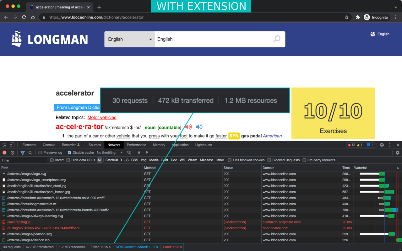 LONGMAN Accelerator chrome谷歌浏览器插件_扩展第1张截图