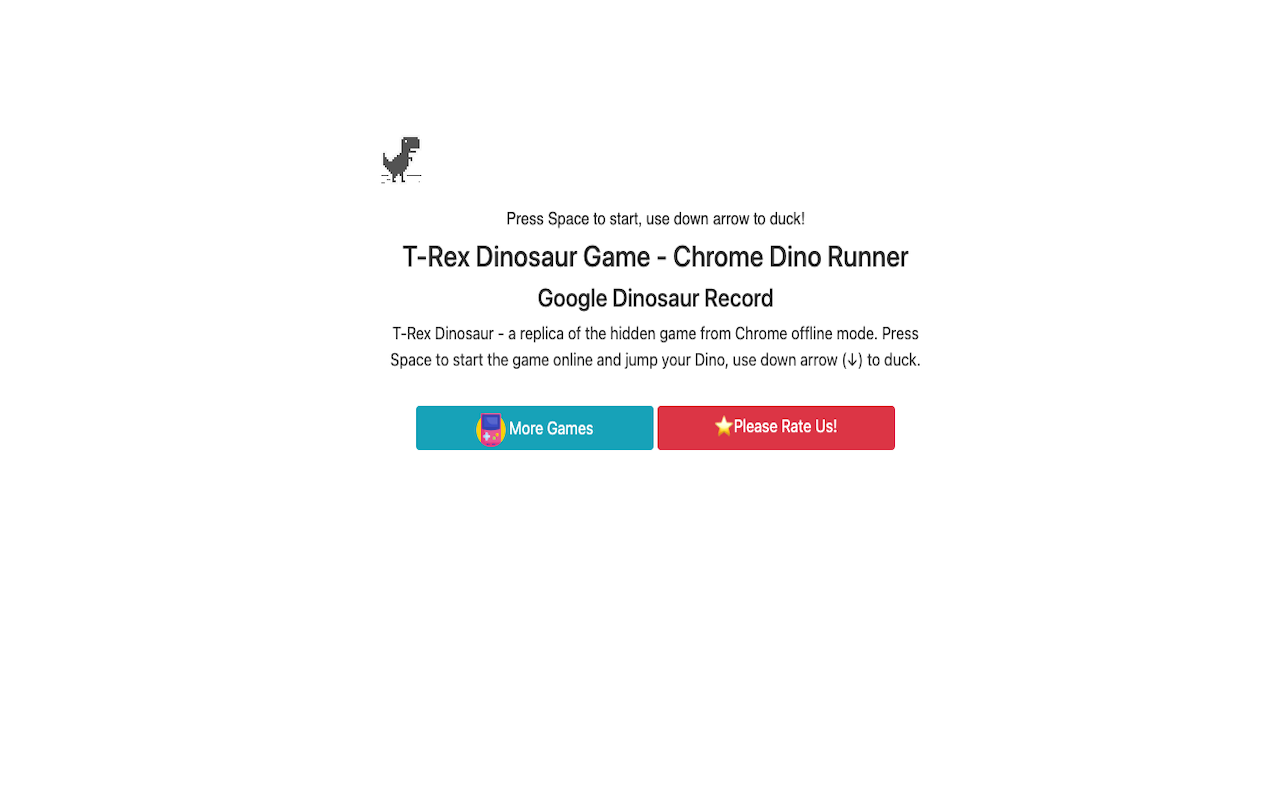 T-Rex - Dino Game chrome谷歌浏览器插件_扩展第2张截图