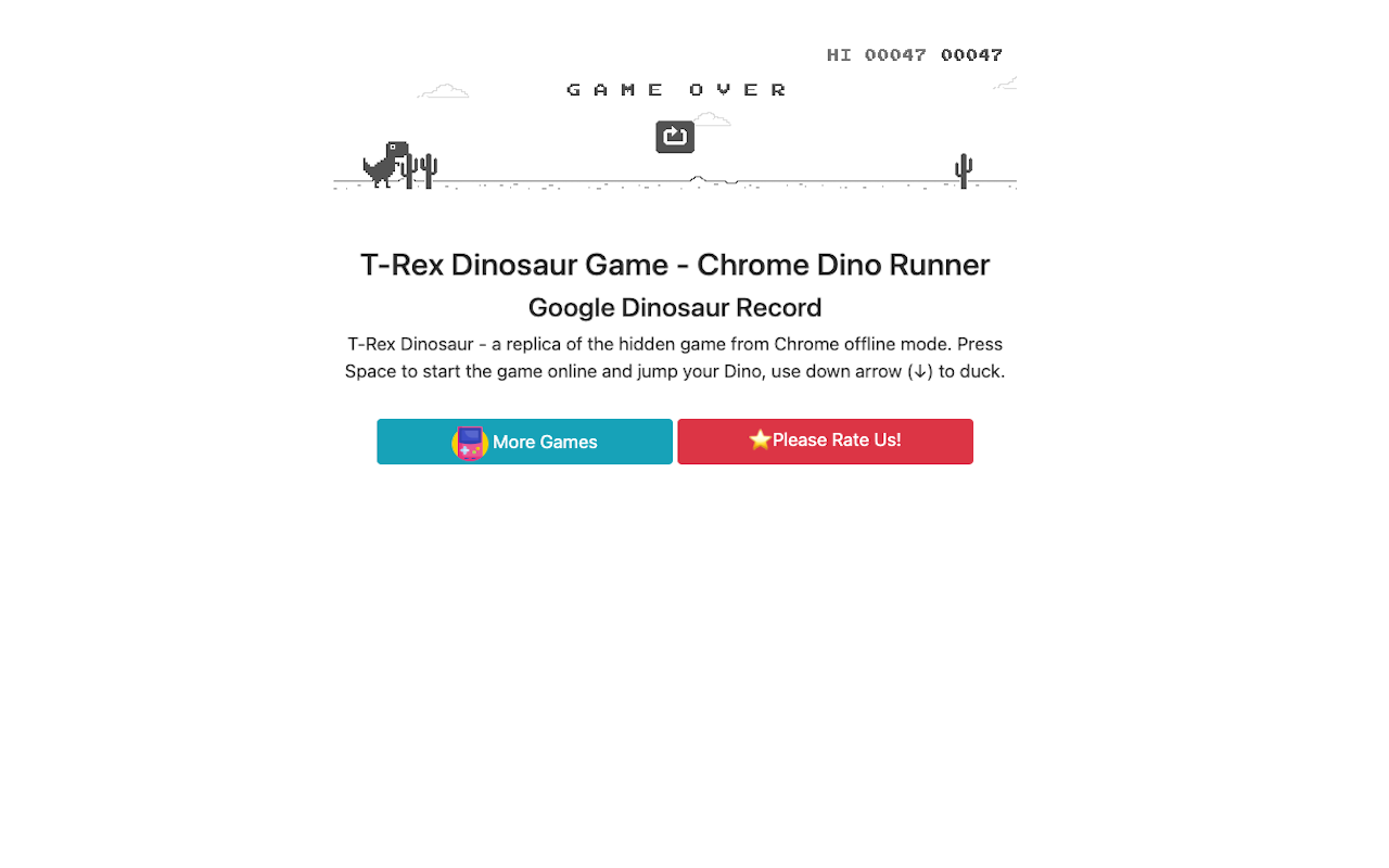 T-Rex - Dino Game chrome谷歌浏览器插件_扩展第4张截图