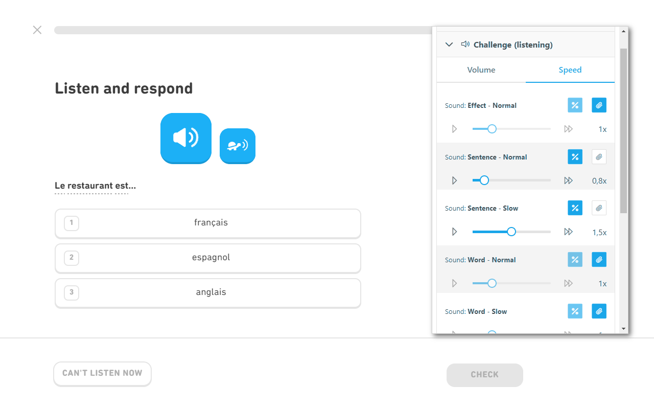 Duolingo Sound Controls chrome谷歌浏览器插件_扩展第1张截图