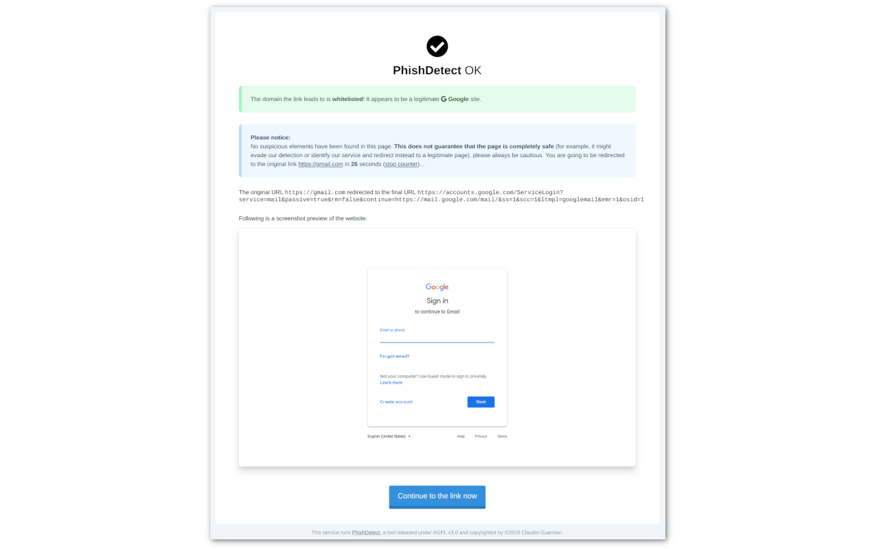 PhishDetect chrome谷歌浏览器插件_扩展第2张截图
