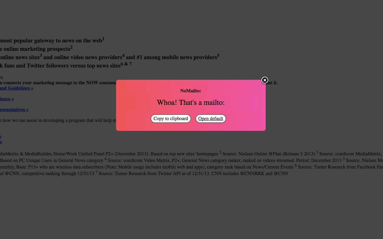 NoMailto: chrome谷歌浏览器插件_扩展第1张截图