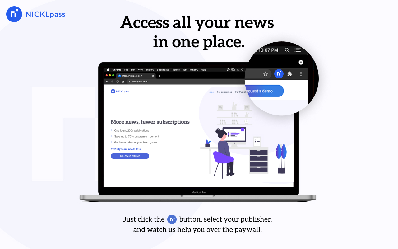 NICKLpass - No news paywalls, Save money chrome谷歌浏览器插件_扩展第1张截图