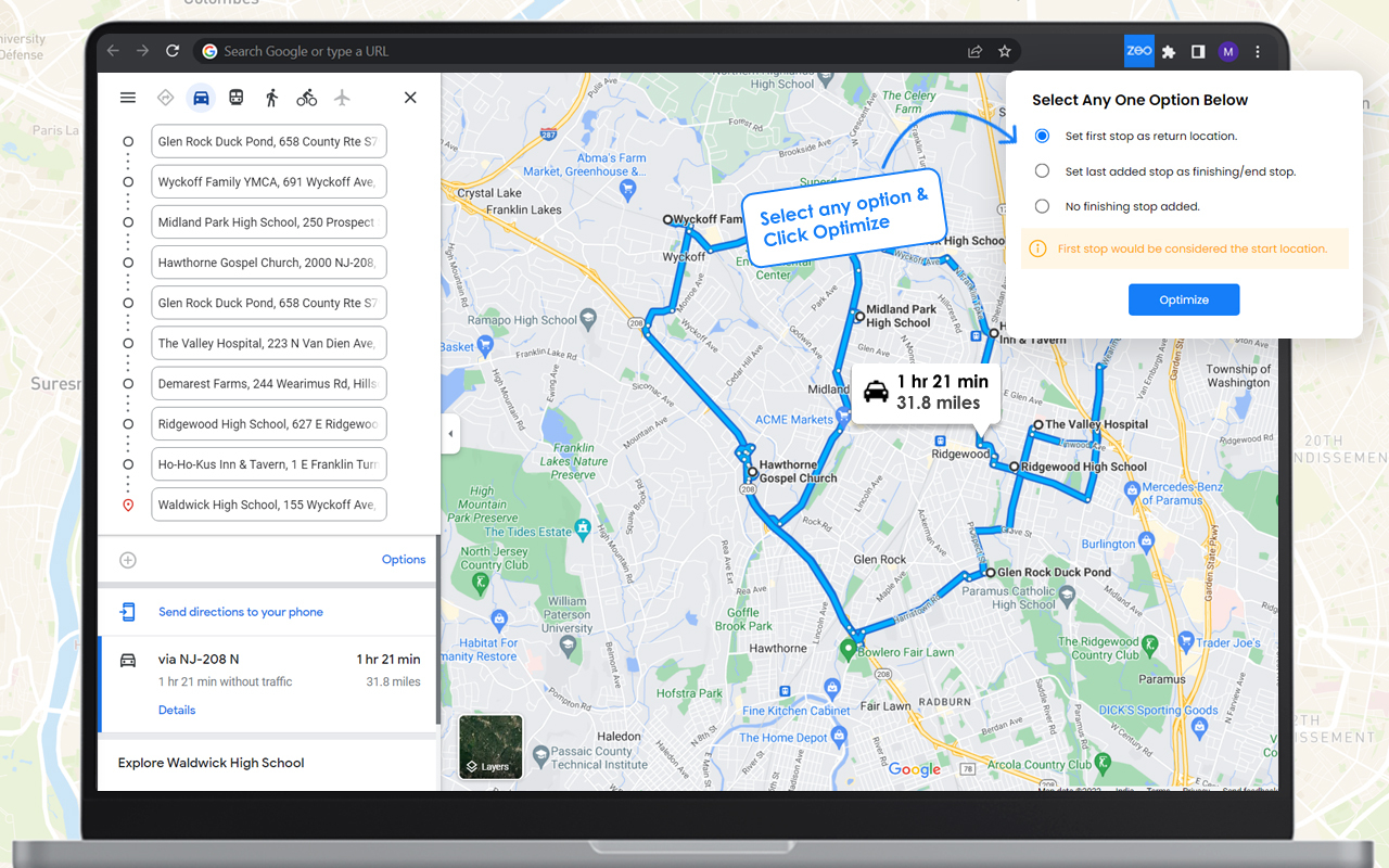 Free Route Planner for Google Maps chrome谷歌浏览器插件_扩展第4张截图