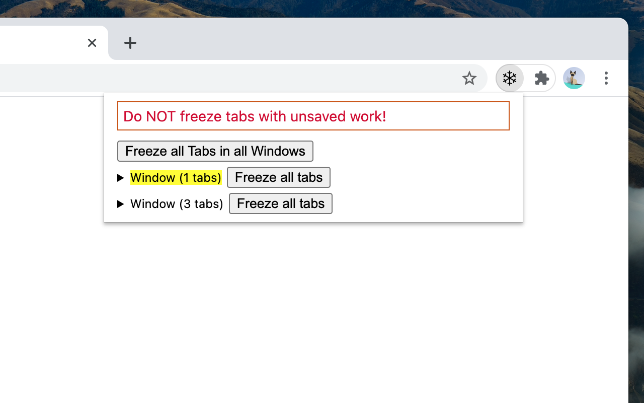 Tab Freezer chrome谷歌浏览器插件_扩展第1张截图