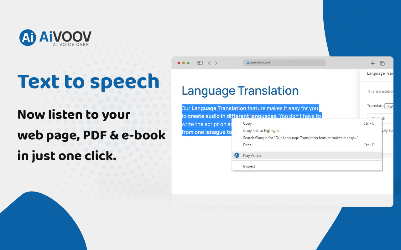 AiVOOV - Text to Speech Solution chrome谷歌浏览器插件_扩展第2张截图