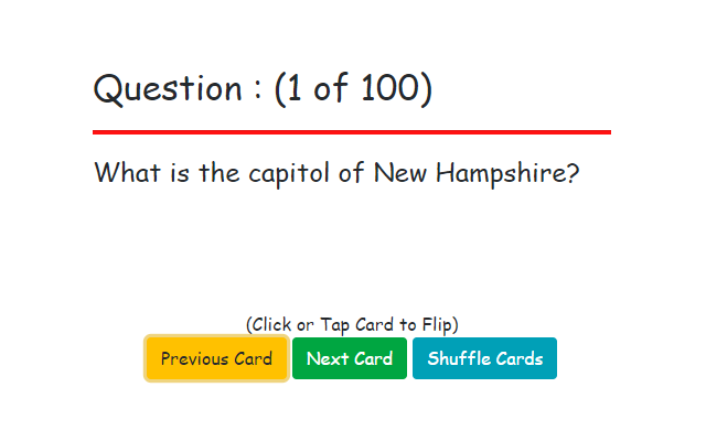 Flash Cards : US States and Capitols chrome谷歌浏览器插件_扩展第2张截图