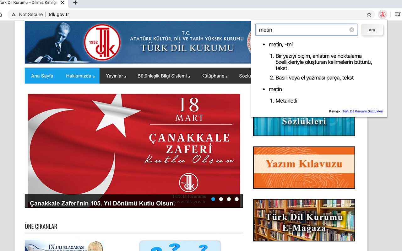 TDK Sözlük chrome谷歌浏览器插件_扩展第1张截图