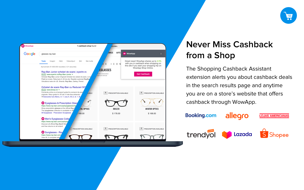 WowApp Shopping Cashback Assistant chrome谷歌浏览器插件_扩展第1张截图