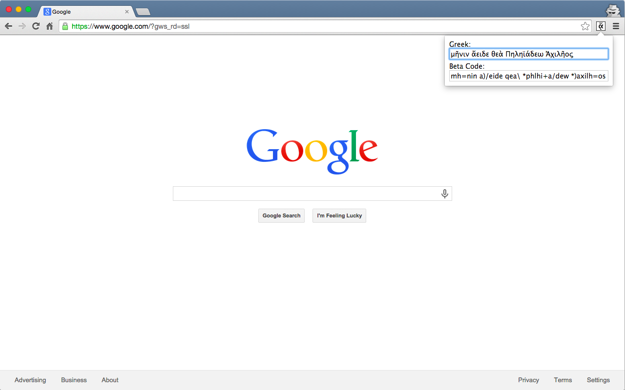 Greek Beta Code Converter chrome谷歌浏览器插件_扩展第1张截图