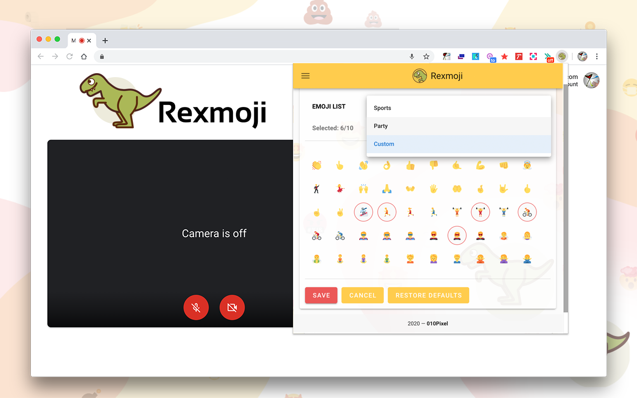 Rexmoji chrome谷歌浏览器插件_扩展第2张截图
