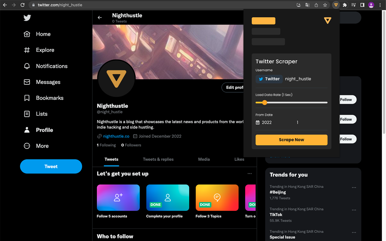 Twitter Scraper chrome谷歌浏览器插件_扩展第7张截图