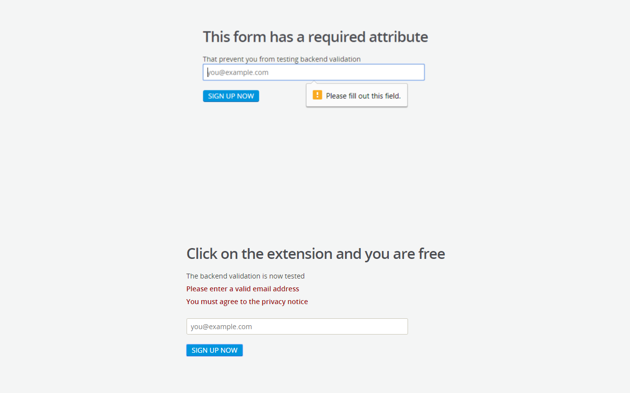 HTML5 Form validation remover chrome谷歌浏览器插件_扩展第1张截图