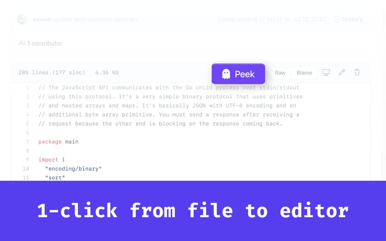 peek – GitHub to local editor in 1 click chrome谷歌浏览器插件_扩展第5张截图