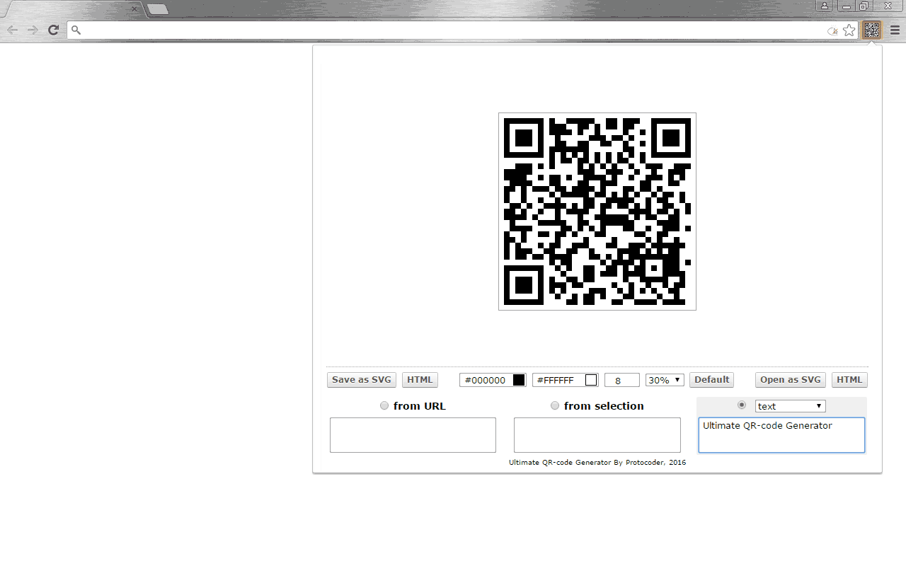 Ultimate QR-code Generator chrome谷歌浏览器插件_扩展第1张截图